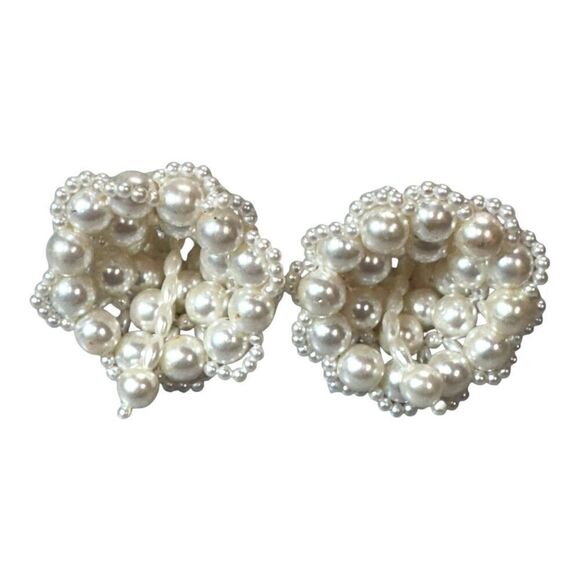 Vintage Handcrafted Pearl Beaded Ornament Bells Holiday Christmas Gift Accent - Picture 3 of 4